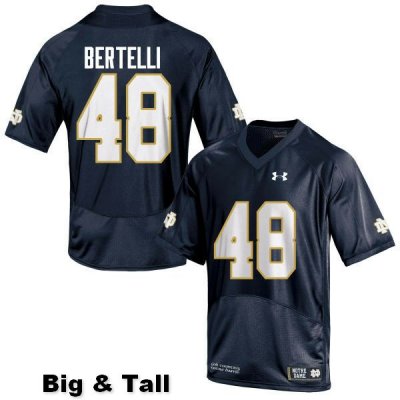 Notre Dame Fighting Irish Men's Angelo Bertelli #48 Navy Blue Under Armour Authentic Stitched Big & Tall College NCAA Football Jersey QHJ4299GY